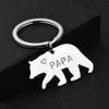 Meiligo Silver Bear Keychain for Men, Husband, Dad