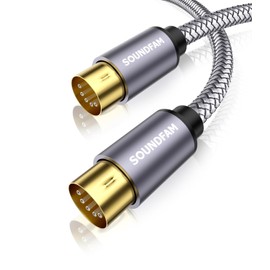 SOUNDFAM Shielded 5-Pin MIDI Cable Male to Male for MIDI Keyboard, Synthesizer, Sampler, Sound Card & Music Studio Equipment(15ft/5M)
