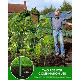 MYMULIKE 2 Pack Cucumber Trellis, Garden Trellis for Climbing Plants Outdoor, A-Frame Cucumber Trellis for Raised Bed, Plant Grow Support for Tomato, Squash, Vegetable, Flower(33"x47"x2Pcs)