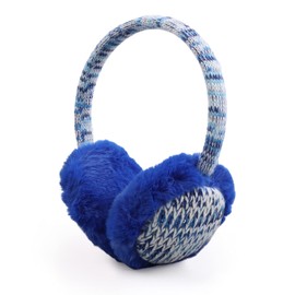 Pesaat Winter EarMuffs for Kids Outdoor Girls Knitted Ear Cover Plush Toddler Boys Ear Warmer 3-8 Years (Royal Blue)
