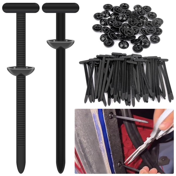 60PCS Nylon Universal Cable Tie Buckle for Car, Automotive Zipper