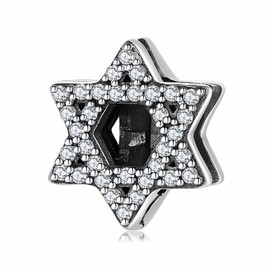 MEITAIHE Initial A-Z Letter Charm Alphabet Beads Reflexion Charms 925 Sterling Silver Reflexions Heart Dangle Clip Charm Birthday Bracelets for Women (Star)