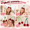 4PCS Cherry Hair Clips Pom Pom Cherry Bun Accessories