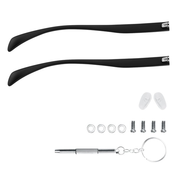 LNQ LUNIQI 1 Pair TR90 Bright Black Glasses Replacement Arms