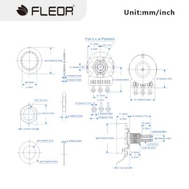 FLEOR A500K+B500K Guitar Tone/Volume Pots 24-Spline Long Split Shaft Guitar Potentiometer,Pack of 4