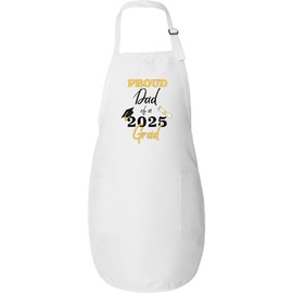 inktastic Proud Dad Of a 2025 Grad Adult Apron White 4534c