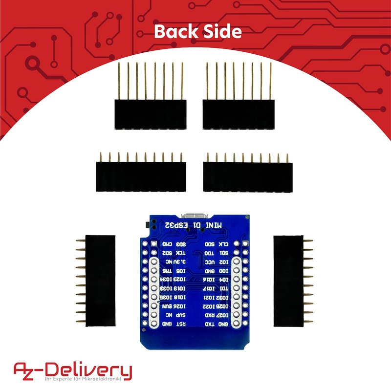 AZDelivery ESP32 D1 Mini NodeMCU WiFi Module + Bluetooth Internet