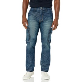 Hudson Jeans Men's Reese Straight Cargo, Dk Pacific, 30 Regular