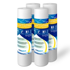 Ronaqua 20" x 4.5" Big Sediment Replacement Water Filter Cartridge, 20 Micron, NSF Certified, for Whole House, Compatible with 155358-43, 2PP20BB1M, AP810-2, FPMB-BB5-20, P5-20BB, SDC-45-2005, 4 Pack