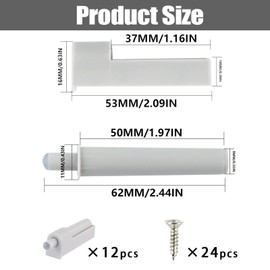 Dilightnews Pack of 12 Door Dampers, Soft Close Door Damper Cabinet, Soft Close Retrofitting, Pressure Door Opener, Soft Close Drawer, Cabinet Door Damper, for Softclose Retrofitting