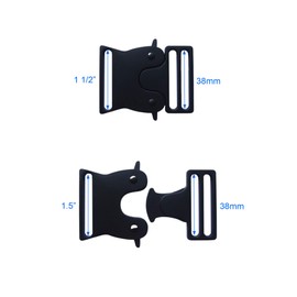 Heavy Duty Metal Climbing Release Buckles, Webbing Bag Clip Lock Belt Strap Outdoors Paracord Buckle,Pack of 2 (1-1/2")