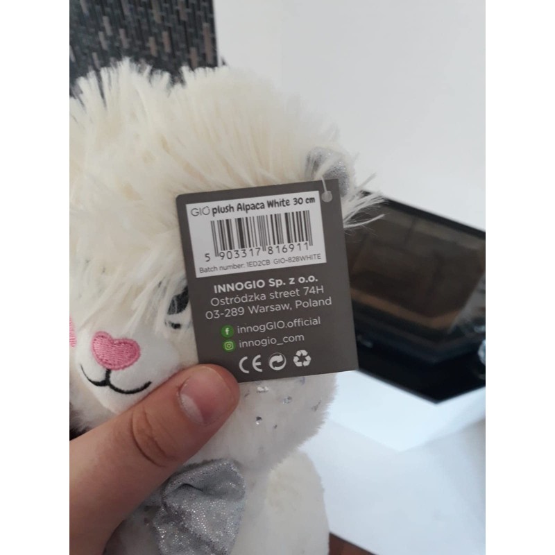 InnoGIO GIOplush Alpaca - White, 30 cm