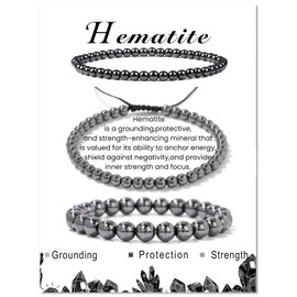 ZENGSING Gemstone Stretch Bracelet, 3 Pieces Natural Stone Beads Stretch Bracelet, 4 mm/8 mm Women's Gemstone Bracelet, Chakra Bracelet Stones, Natural Stone Bracelet Set for Women, Men, Teens, Stone,