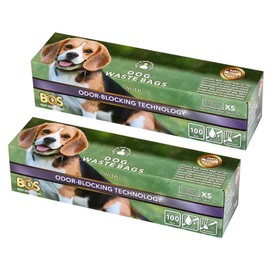 BOS Odor-Sealing Dog Poop Bags for Pet Waste - Disposal Doggy Bags - Scent & Smell Free (100Bags) [Size: XS, Color: Light Mint Green]　(100 Count, Pack of 2) (200 Bags)