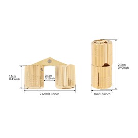 HOJLKLD 8Pcs 10 mm Hidden Brass Barrel Hinges, 180 Degree Opening Angle Concealed Furniture Hinges for DIY Jewelry Box Hand Craft (8, 10mm)