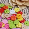 Acxico 100Pcs Flower Plastic Buttons 1/2'' (15mm) Craft, Multi-Color (YY879)