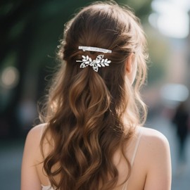 4 Pcs Rhinestone Silver Hair Clips for Women & Girls, Crystal Barrettes for Daily Wear, Hair Accessories for Women Party, Wedding, Sparkling Prom Hair Accessories Set