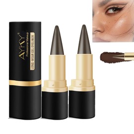SHUOHONG Pack of 2 Matte Quick-Drying Eyeliner Waterproof, Long Lasting Waterproof Pens, Quick Drying Eyeliner Pen, for Everyday Lasting Eye Make-Up (Brown)
