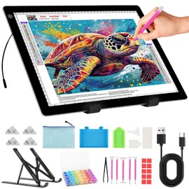 TSOCOS A3 Light Pad for Diamond Painting, Light Board with Diamond Art Accessories, 5D Painting Tools Set, Stands Ultra-Slim Tracing LED Light Box for Weeding Vinyl Drawing Sketching