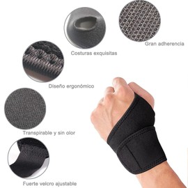 Muñequeras de Soporte, 2PCS Muñequera Deportivas, Ajustable Transpirable Neopreno Ayuda, para aliviar la muñeca,Alivio del Dolor, Artritis, Apto para Hombres y Mujeres