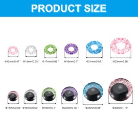 PATIKIL 14-30mm Flash Safety Eyes, 56 Pcs Doll Eyes Realistic Colorful Crocheting Safety Eyes for Decor Crochet Accessories Dolls Craft, Pink, Blue, Purple, Grass Green, Silver