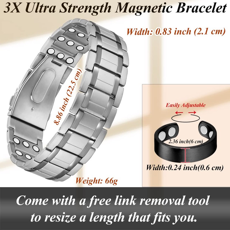 Cigmag Lymphatic Drainage Magnetic Bracelet Men Ultra Strength Magnet Pure