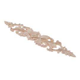 MUXSAM 1Pc Long Wood-Carved Onlays Appliques for Furniture, Unpainted Wooden Carving Decals for Wall Cupboard Mirror Mantel Door Bed Cabinet Ceiling Dresser Refurbish Project(33x6cm/12.99"x2.36")