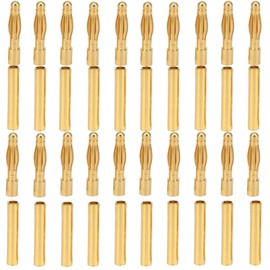 LINSYRC 20 Pairs Gold-Plated 2MM 2.0MM Banana Plug Bullet Male Female Connector Adapter for RC Lipo Battery ESC Motors (2.0MM)