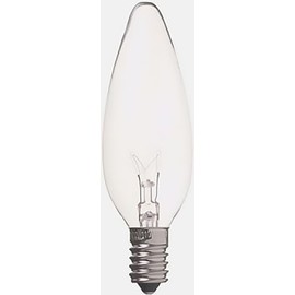 Yazawa C321410C_set Chandelier Bulbs, Clear, 10W, E14 Base, Set of 10