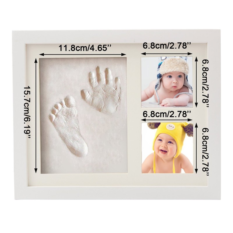 Discoball Baby Handprint Kit and Footprint Picture Frame Clay Kit,
