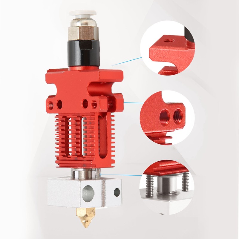 Full Assembled Hot End Kit Efficient Heat Dissipation Slot Hollow