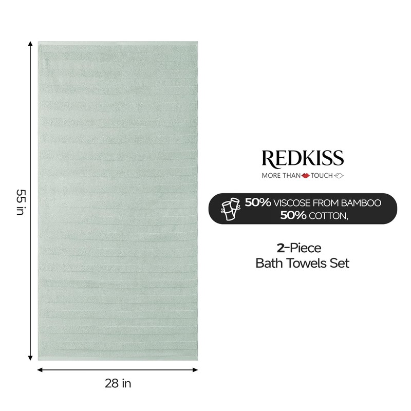 REDKISS Luxury Viscose from Bamboo Bath Towels, Ultra Soft, 28x55
