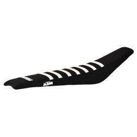 ENJOY MFG 2018-2024 KTM SX 85 SEAT COVER By Enjoy MFG ALL BLACK WHITE RIBS #161 LOGO