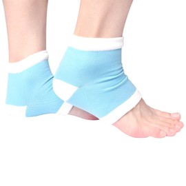 Gel Heel Socks for Men and Women (Blue, 2 Pairs)
