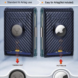 BULLIANT Men Wallet Airtag&Standard Use, Mens Slim Front Pocket Wallet Money Clip RFID Blocking 11Cards