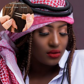 AUEAR, 1 Hook, 2 Hooks, 3 Hooks Dreadlock Crochet Hook for Hair Dreadlock Needle Tool for Braid Craft Dread Locks Crochet Needles (Pack of 3, 0.5mm)