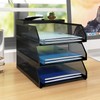 Natwind 3-Tier Desk Organizer,Desk Accessories, Stackable Paper Tray, Metal Mesh