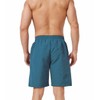 Ougelebo Swimming Trunks with Zip Pocket Men's Quick-Drying, peacock blue,