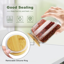 12 Pcs Bamboo Lids for Glass Cups, Reusable Wooden Storage Lids With Labels & Silicone Seal for Oui Yogurt Glass Jars, YITOBA Regular Mouth Lids for Ball/Mason Jars (2.64 inch)