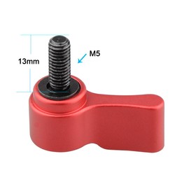 CAMVATE M5 13mm Wing Nut Hand Crank Screw Adjustable Rod Clamp Lock for Rail Block Rod Support Red 2pcs