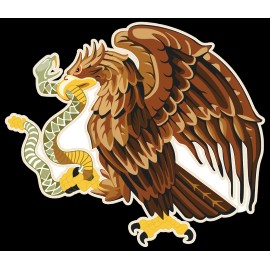 0873 Aguila Mexicana Sticker, Waterproof, Laminated, Mexican Eagle - 4 in