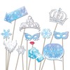 Lide Road 25Pcs Snowflake Photo Booth Props with Stick, Winter