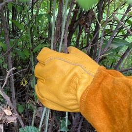 Large Yellow Thornproof Garden Gloves for Women and Men