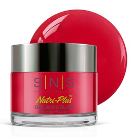 SNS Nail Dip Powder, Gelous Color Dipping Powder - Red Roof Lines (Red) - Long-Lasting Acrylic Nail Color & Polish Lasts 14 Days - Low-Odor & No UV Lamp Required – 1 oz