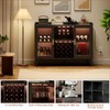 Curtainboro 47" Wine Cabinet with LED Light, Bar Cabinets for