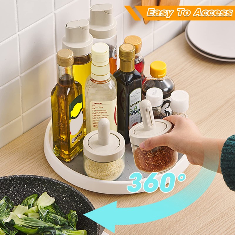 LOLYSIC 2 Pcs Lazy Susan Turntable, 25cm / 9.8" Rotating