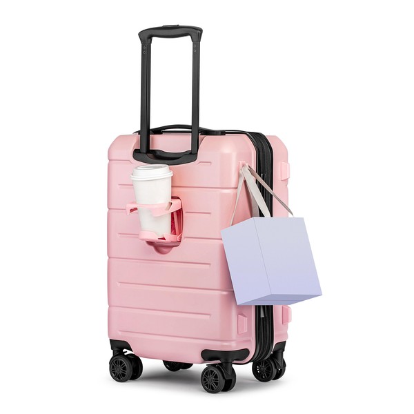 KYME Pink Hardside Expandable Carry On Luggage 22x14x9 Airline Approved