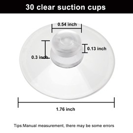 AccEncyc 30 Pack Small Suction Cups 45mm/1.75in Anti-Collision Sucker Pad Without Hooks for Glass Table Tops and Home Decoration