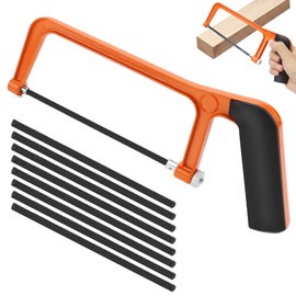 Hand Hacksaw Small Hacksaw Mini Wood Saw Small Hand Saw with 8 Interchangeable Saw Blades Metal Saw Blades for Metal Wood Plastic Iron Saw Small Hacksaw