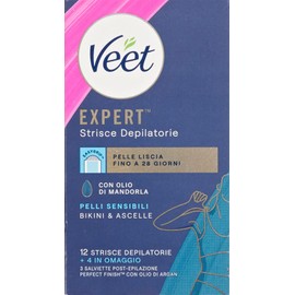 Veet Expert Striped Underarms and Bikini Zone Sensitive Skin 16 Strips (12+4 Free)